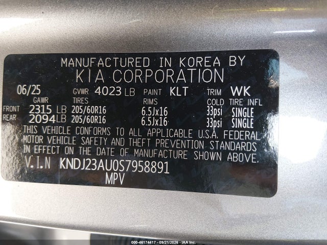 KIA SOUL LX 2025 KNDJ23AU0S7958891 Image 9