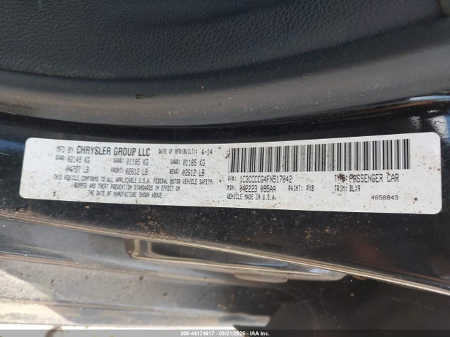 46174617 :رقم المزاد ، 1C3CCCCG4FN517042 vin ، 2015 Chrysler 200 C مزاد بيع