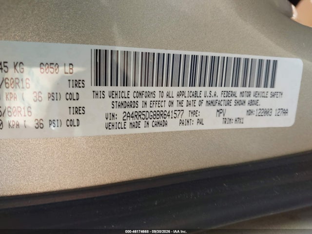 Aukcja sprzedaży 2011 Chrysler Town & Country Touring, vin: 2A4RR5DG8BR641577, numer aukcji: 46174668