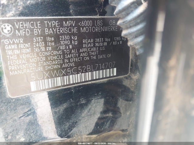 2011 Bmw X3 Xdrive28i მანქანა იყიდება აუქციონზე, vin: 5UXWX5C52BL714707, აუქციონის ნომერი: 46174677