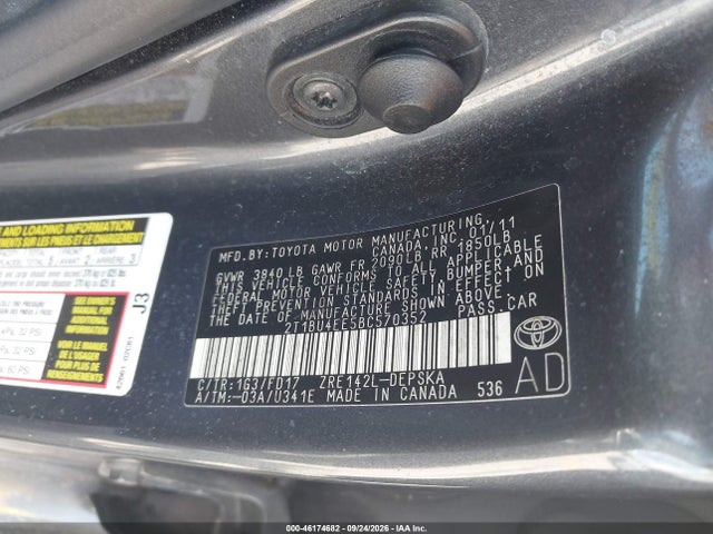 Продаж на аукціоні авто 2011 Toyota Corolla S, vin: 2T1BU4EE5BC570352, номер лоту: 46174682