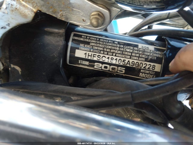2005 Honda Vt1100 C მანქანა იყიდება აუქციონზე, vin: 1HFSC18105A900228, აუქციონის ნომერი: 46174731