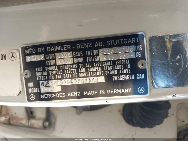 Aukcja sprzedaży 1982 Mercedes-benz 240 D, vin: WDBAB23A5CB344543, numer aukcji: 46174741
