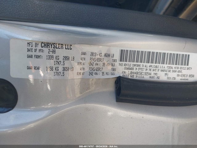 2008 Jeep Commander Sport მანქანა იყიდება აუქციონზე, vin: 1J8HH48K58C192544, აუქციონის ნომერი: 46174757
