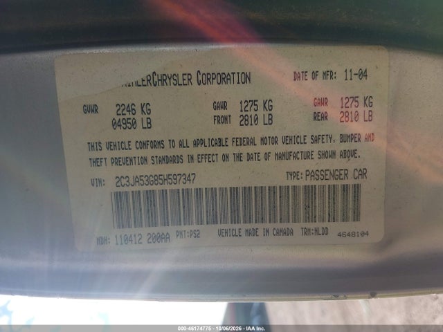 46174775 :رقم المزاد ، 2C3JA53G85H597347 vin ، 2005 Chrysler 300 Touring مزاد بيع