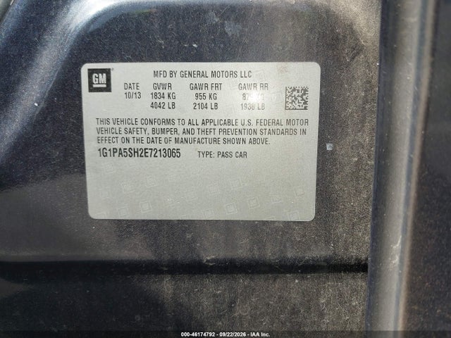 Продаж на аукціоні авто 2014 Chevrolet Cruze Ls Auto, vin: 1G1PA5SH2E7213065, номер лоту: 46174792