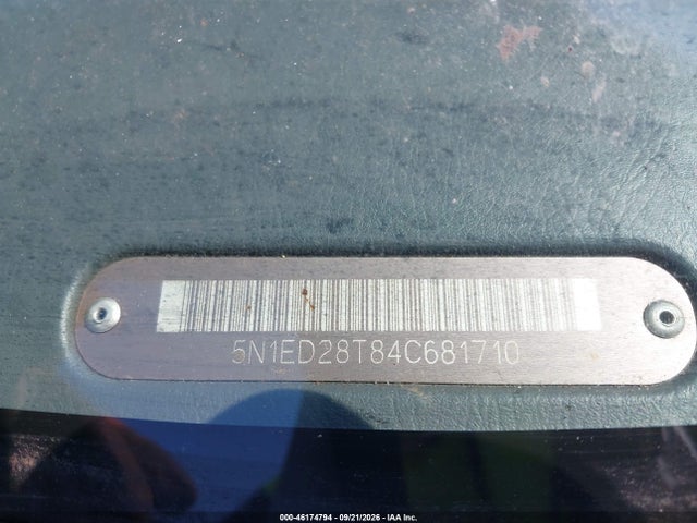 2004 Nissan Xterra Xe მანქანა იყიდება აუქციონზე, vin: 5N1ED28T84C681710, აუქციონის ნომერი: 46174794