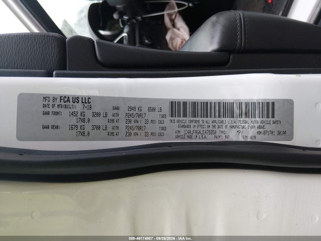 Aukcja sprzedaży 2018 Jeep Grand Cherokee Laredo E 4x4, vin: 1C4RJFAG4JC479350, numer aukcji: 46174907