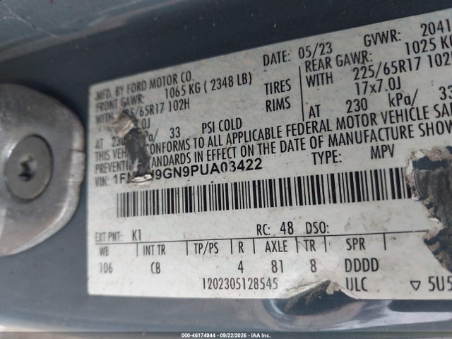 Продаж на аукціоні авто 2023 Ford Escape Active, vin: 1FMCU9GN9PUA03422, номер лоту: 46174944