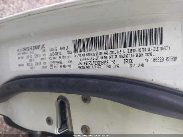Продажа на аукционе авто 2014 Ram 2500 Slt, vin: 3C6TR5JT5EG138619, номер лота: 46174981