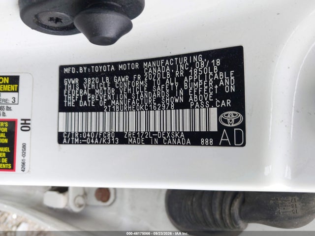 Продажа на аукционе авто 2019 Toyota Corolla Se, vin: 2T1BURHE0KC162978, номер лота: 46175066