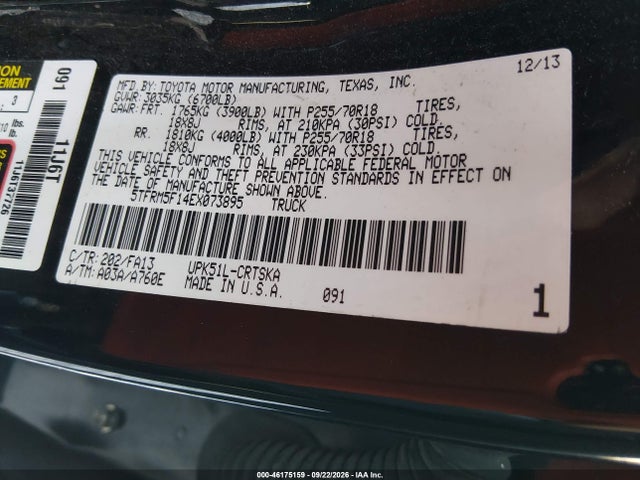 5TFRM5F14EX073895 Toyota Tundra Sr 4.6l V8