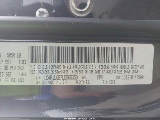 Продаж на аукціоні авто 2020 Jeep Cherokee Latitude Fwd, vin: 1C4PJLCB7LD565353, номер лоту: 46175186