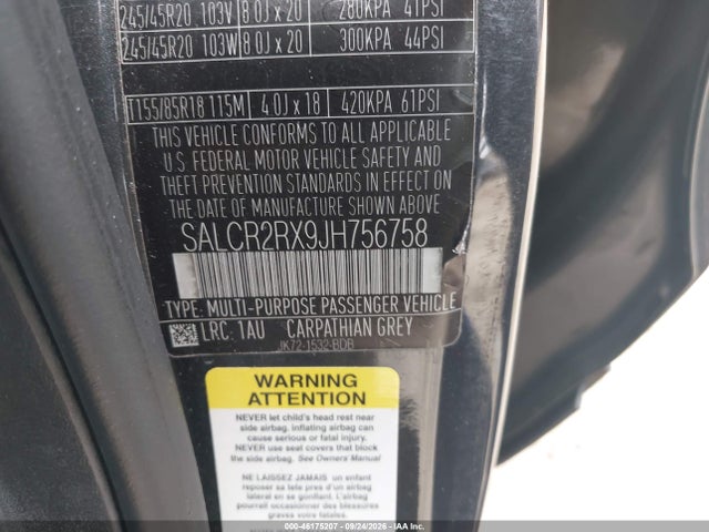 Auction sale of the 2018 Land Rover Discovery Sport Hse, vin: SALCR2RX9JH756758, lot number: 46175207