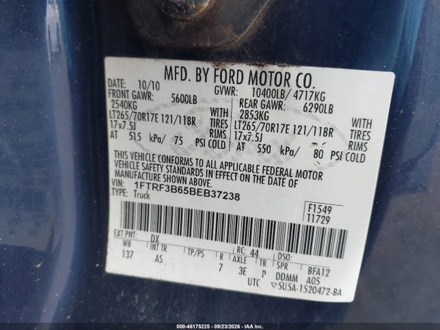 Aukcja sprzedaży 2011 Ford F-350 Xl, vin: 1FTRF3B65BEB37238, numer aukcji: 46175225