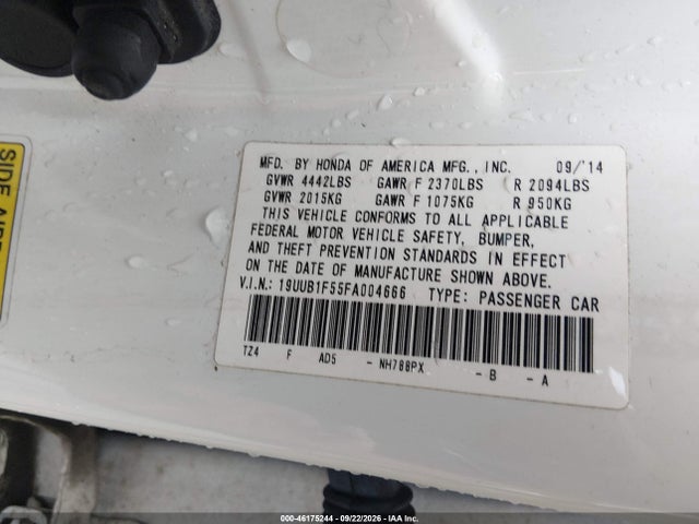 2015 Acura Tlx Tech მანქანა იყიდება აუქციონზე, vin: 19UUB1F55FA004666, აუქციონის ნომერი: 46175244