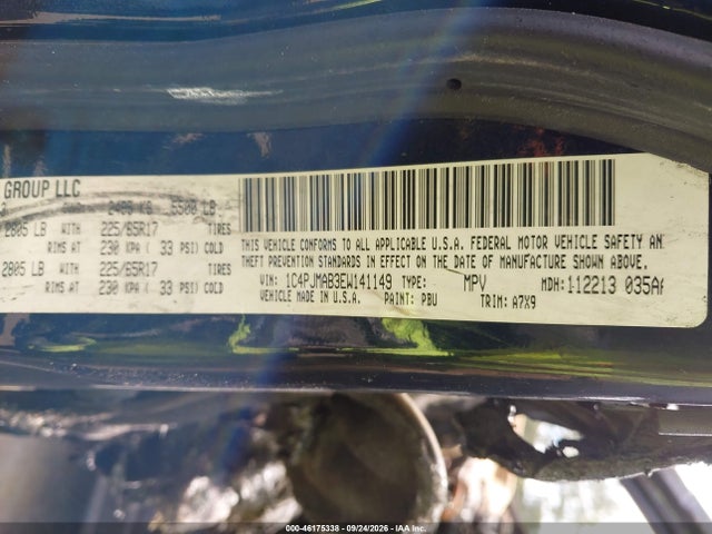 Продажа на аукционе авто 2014 Jeep Cherokee Sport, vin: 1C4PJMAB3EW141149, номер лота: 46175338