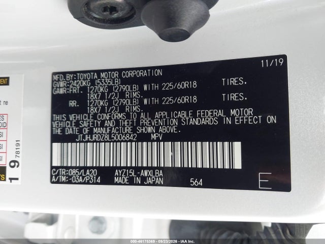 Продаж на аукціоні авто 2020 Lexus Nx 300h Luxury, vin: JTJHJRDZ8L5006842, номер лоту: 46175369