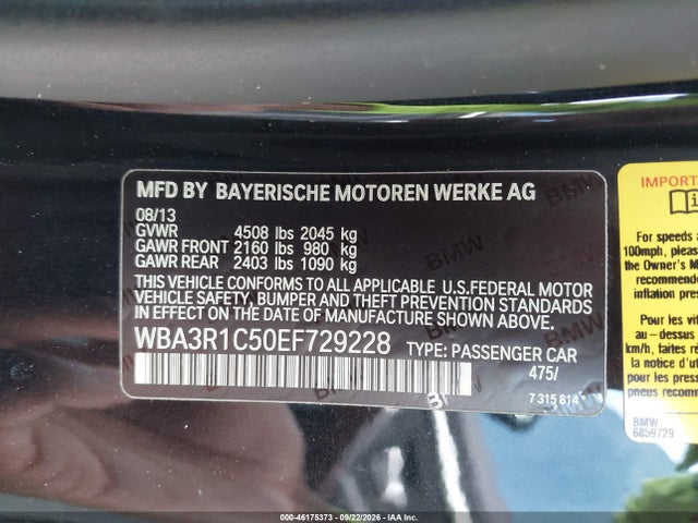 Продажа на аукционе авто 2014 Bmw 435i, vin: WBA3R1C50EF729228, номер лота: 46175373