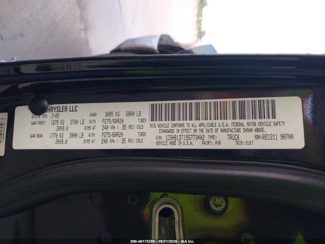 Продаж на аукціоні авто 2009 Dodge Ram 1500 Slt/sport/trx, vin: 1D3HB13T19S773402, номер лоту: 46175399