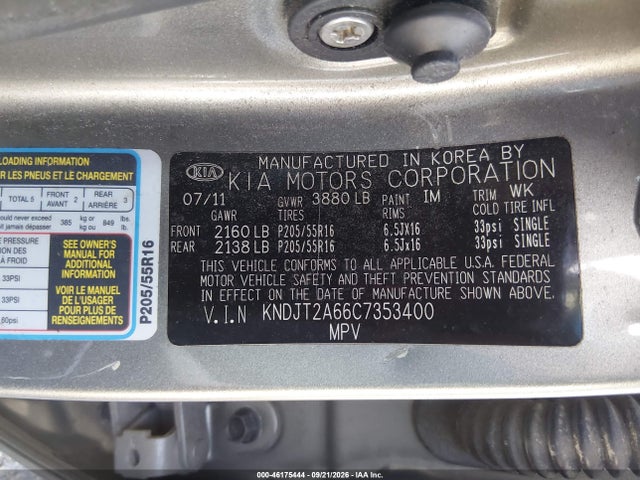 Aukcja sprzedaży 2012 Kia Soul +, vin: KNDJT2A66C7353400, numer aukcji: 46175444