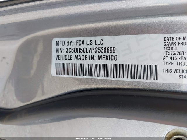 46175503 :رقم المزاد ، 3C6UR5CL7PG538699 vin ، 2023 Ram 2500 Tradesman  4x4 6'4 Box مزاد بيع