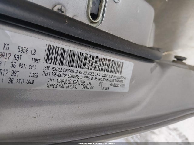 2019 Jeep Cherokee Latitude Fwd მანქანა იყიდება აუქციონზე, vin: 1C4PJLCB1KD241586, აუქციონის ნომერი: 46175528
