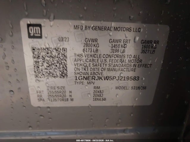 Aukcja sprzedaży 2023 Chevrolet Traverse Rs, vin: 1GNERJKW5PJ219583, numer aukcji: 46175606