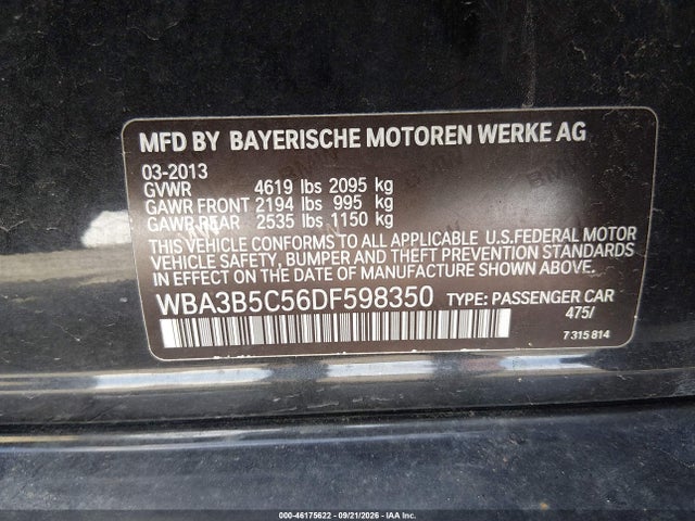 Aukcja sprzedaży 2013 Bmw 328i Xdrive, vin: WBA3B5C56DF598350, numer aukcji: 46175622