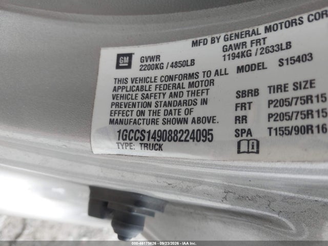 Aukcja sprzedaży 2008 Chevrolet Colorado Work Truck, vin: 1GCCS149088224095, numer aukcji: 46175626