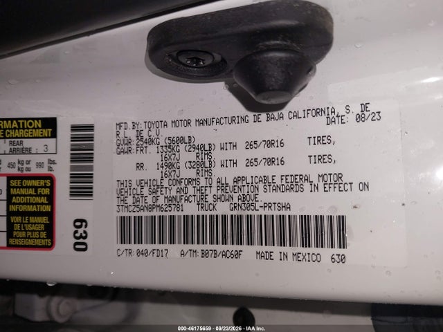 Продаж на аукціоні авто 2023 Toyota Tacoma Trd Off Road, vin: 3TMCZ5AN8PM625781, номер лоту: 46175659
