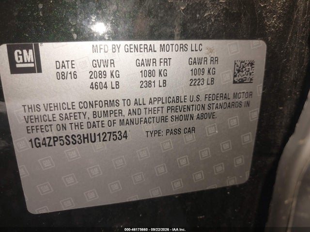 Продажа на аукционе авто 2017 Buick Lacrosse Essence, vin: 1G4ZP5SS3HU127534, номер лота: 46175660