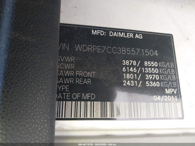 Aukcja sprzedaży 2011 Freightliner Sprinter 2500, vin: WDRPE7CC3B5571504, numer aukcji: 46175783