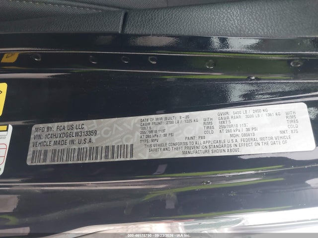 Продаж на аукціоні авто 2020 Jeep Wrangler Unlimited Sport Altitude 4x4, vin: 1C4HJXDG6LW313359, номер лоту: 46175790