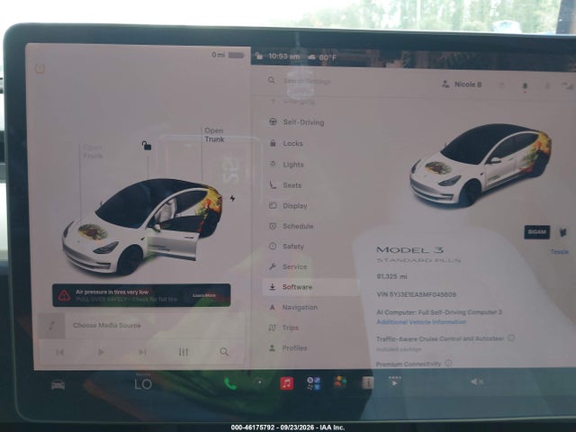 5YJ3E1EA5MF045609 Tesla Model 3 Standard Range Plus Rear-wheel Drive