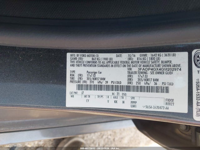 Продаж на аукціоні авто 2016 Ford Fiesta St, vin: 3FADP4GX4GM202974, номер лоту: 46175832
