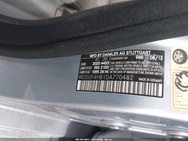 46175917 :رقم المزاد ، WDDGF4HB1DA770482 vin ، 2013 Mercedes-benz C 250 Sport مزاد بيع