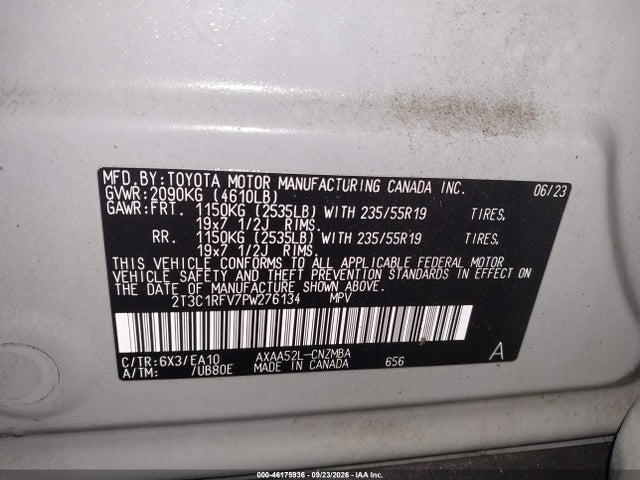 Aukcja sprzedaży 2023 Toyota Rav4 Xle Premium, vin: 2T3C1RFV7PW276134, numer aukcji: 46175936