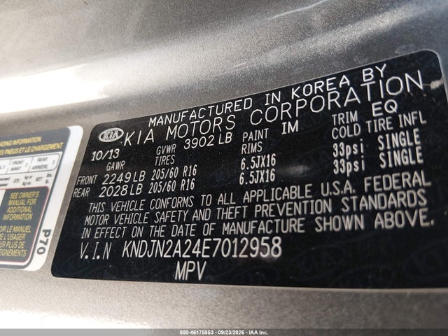 KIA Soul 2014 KNDJN2A24E7012958 Image 9