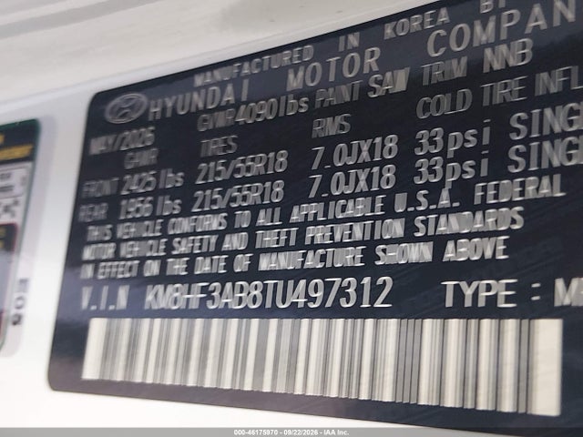 Продажа на аукционе авто 2026 Hyundai Kona Sel Sport, vin: KM8HF3AB8TU497312, номер лота: 46175970