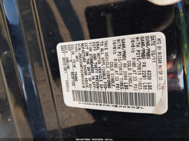Продаж на аукціоні авто 2012 Nissan Rogue S, vin: JN8AS5MT8CW604319, номер лоту: 46175980
