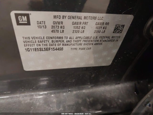 Aukcja sprzedaży 2014 Chevrolet Malibu 2lt, vin: 1G11E5SL5EF154498, numer aukcji: 46176052