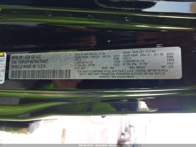 Aukcja sprzedaży 2026 Jeep Wrangler Rubicon 4x4, vin: 1C4PJXFN5TW275467, numer aukcji: 46176107