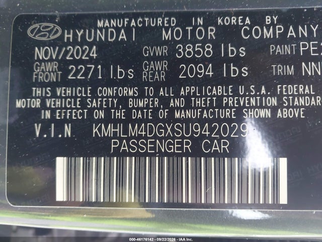 Продаж на аукціоні авто 2025 Hyundai Elantra Sel Sport, vin: KMHLM4DGXSU942029, номер лоту: 46176142