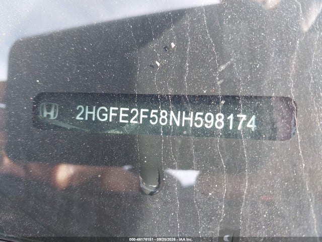 Продажа на аукционе авто 2022 Honda Civic Sport, vin: 2HGFE2F58NH598174, номер лота: 46176151