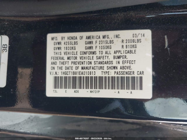 Продаж на аукціоні авто 2014 Honda Accord Ex-l, vin: 1HGCT1B81EA010813, номер лоту: 46176207