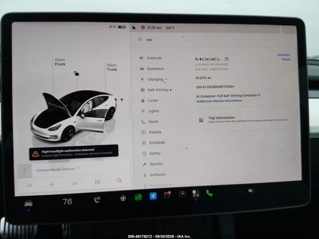 Tesla Model 3 Long Range 2022 5YJ3E1EB0NF174254 Image 7