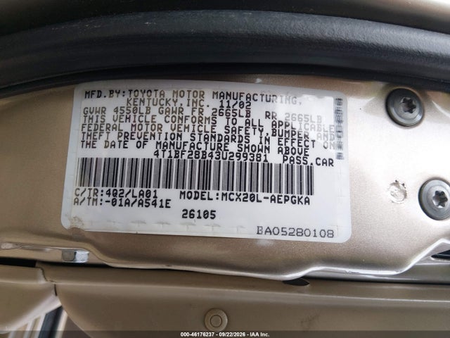 46176237 :رقم المزاد ، 4T1BF28B43U299381 vin ، 2003 Toyota Avalon Xls مزاد بيع