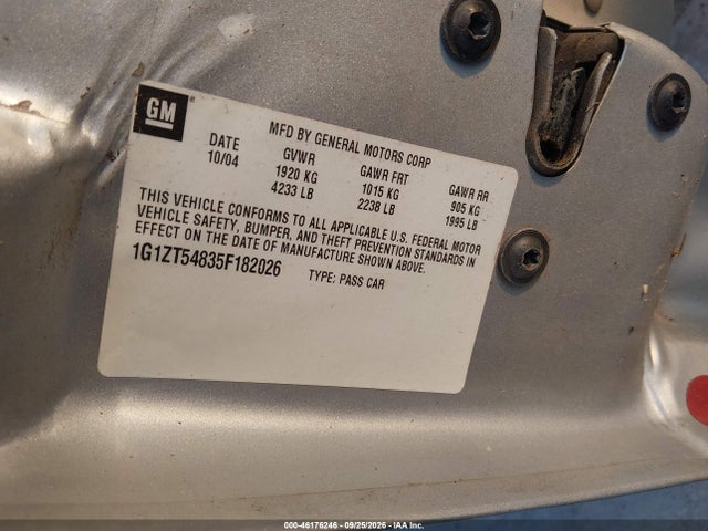 Продажа на аукционе авто 2005 Chevrolet Malibu Ls, vin: 1G1ZT54835F182026, номер лота: 46176246