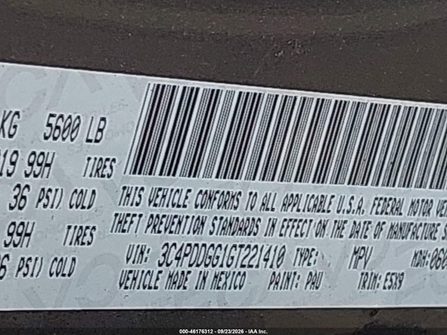 Продаж на аукціоні авто 2016 Dodge Journey Crossroad, vin: 3C4PDDGG1GT221410, номер лоту: 46176312